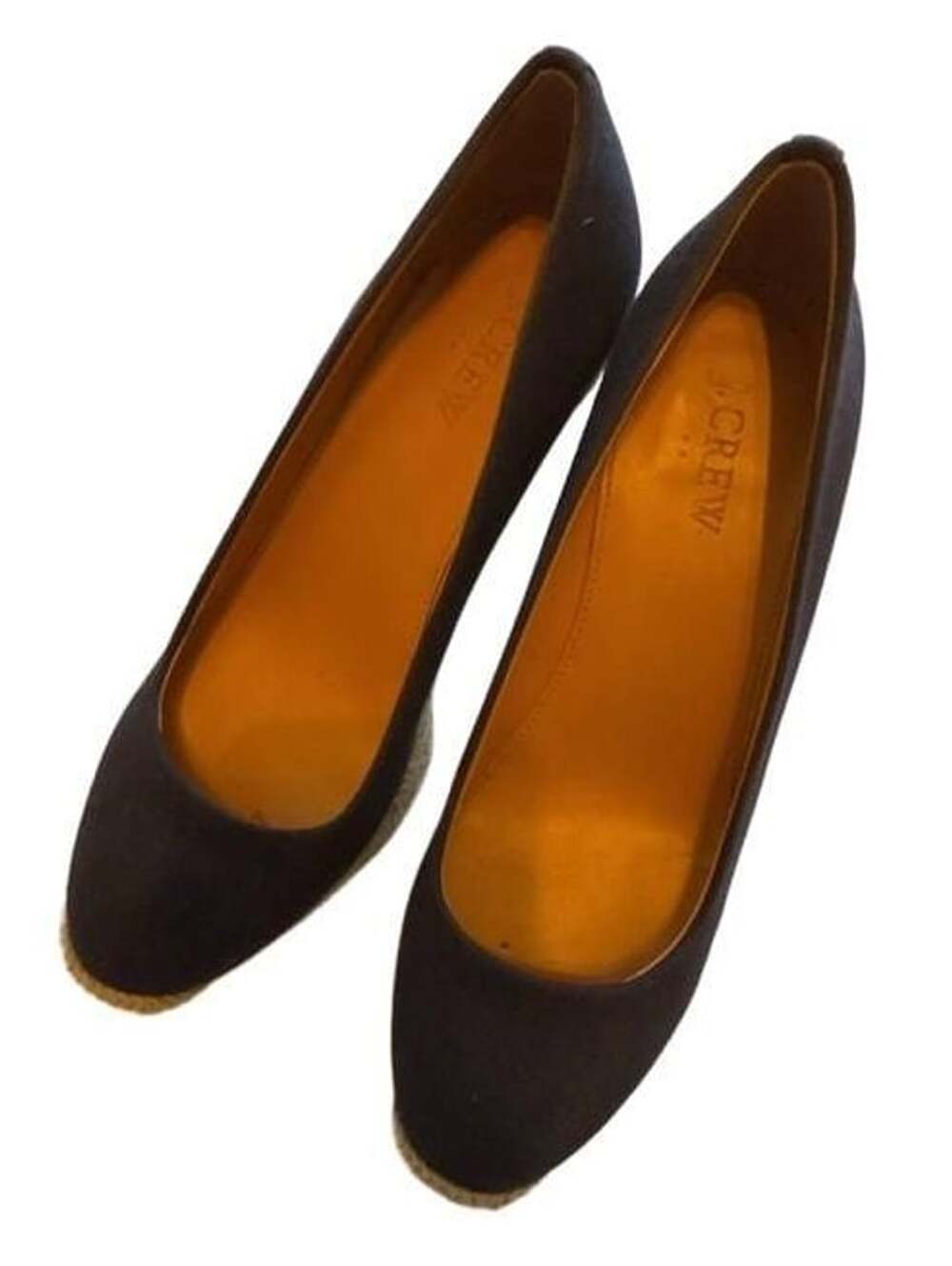 J.Crew Canvas Espadrille Wedges Size 6 Navy Blue